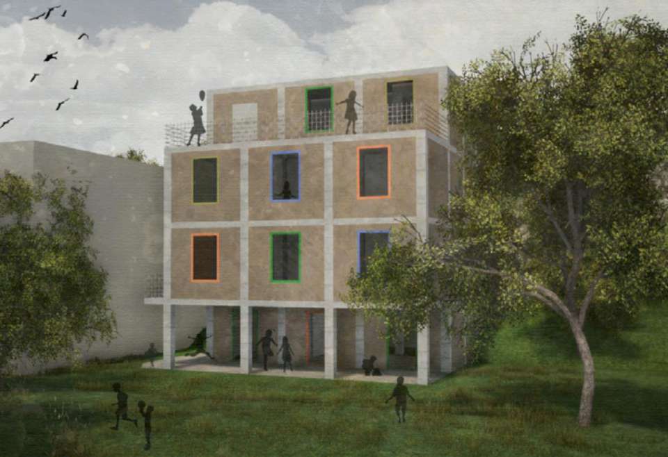 3D Sketch of the planned hostel