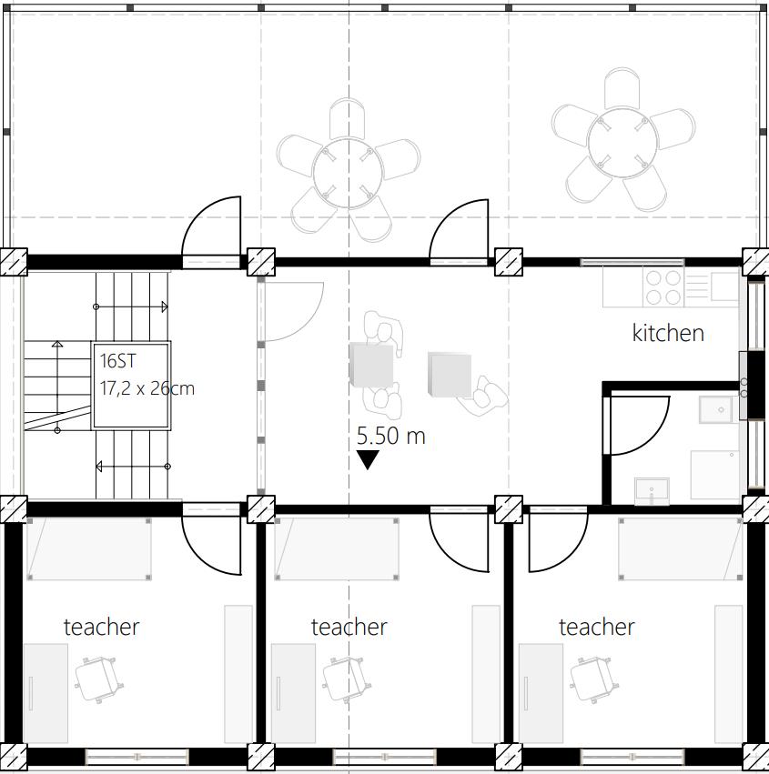 Sketch of upper floor